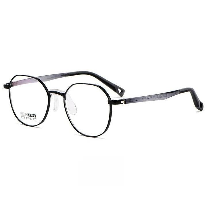 Yimaruili Unisex Children's Full Rim Square Alloy Eyeglasses 7509s Full Rim Yimaruili Eyeglasses Black