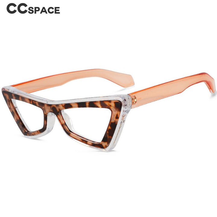 CCspace Unisex Full Rim Big Square Cat Eye Acetate Eyeglasses 56008 Full Rim CCspace
