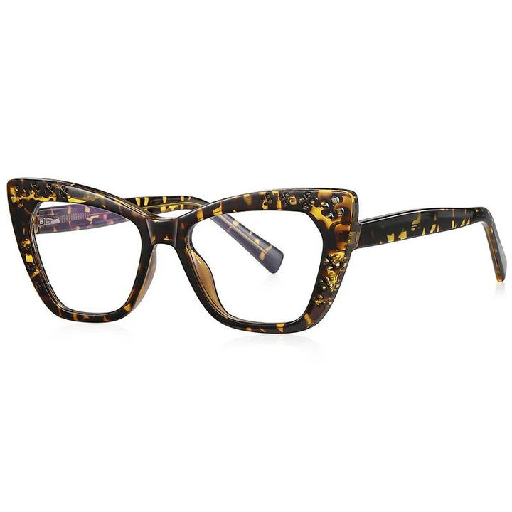 CCspace Women's Full Rim Cat Eye Tr 90 Titanium Reading Glasses R57000 Reading Glasses CCspace C3Leopard 0