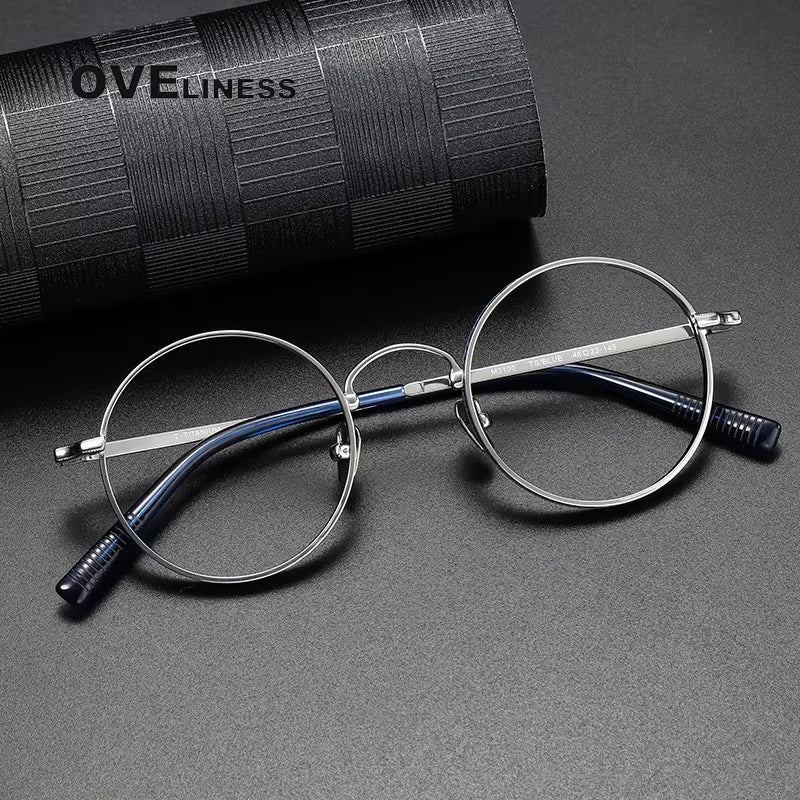 Oveliness Women's Full Rim Round Titanium Eyeglasses 93100