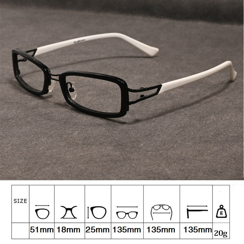 Cubojue Unisex Full Rim Rectangle Tr 90 Titanium Myopic Reading Glasses 2104m Reading Glasses Cubojue