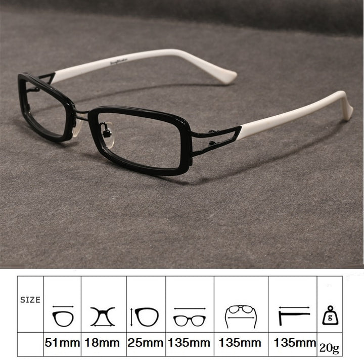 Cubojue Unisex Full Rim Rectangle Tr 90 Titanium Myopic Reading Glasses 2104m Reading Glasses Cubojue