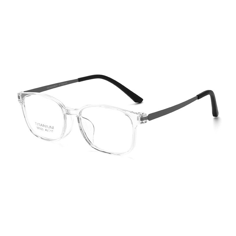 Yimaruili Unisex Youth Full Rim Square Tr 90 Titanium Eyeglasses 99903t Full Rim Yimaruili Eyeglasses Transparent  