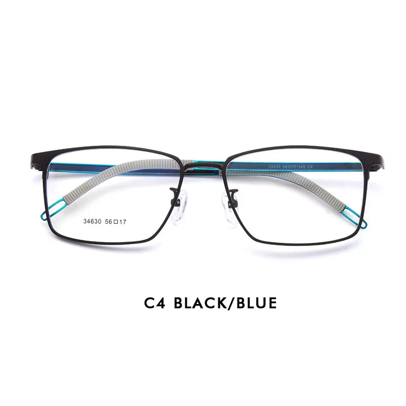 Kansept Men's Full Rim Big Square Stainless Steel Eyeglasses 34630 Full Rim Kansept 34630C4 CHINA