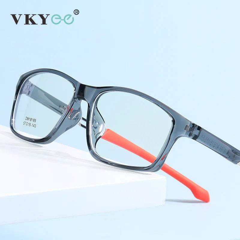 Vicky Men's Full Rim Square Tr 90 Silicone Sport Reading Glasses 18189 Reading Glasses Vicky