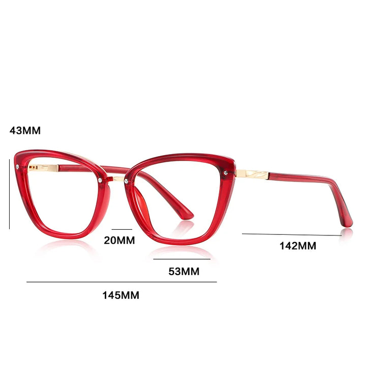 Gatenac Women's Full Rim Square Tr 90 Titanium Reading Glasses Gxy2220