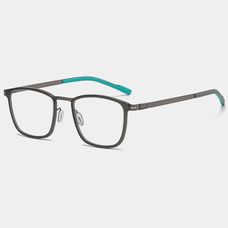 Gatenac Unisex Full Rim Square Screwless Alloy Eyeglasses Gxyj1152 Full Rim Gatenac Gray Gun