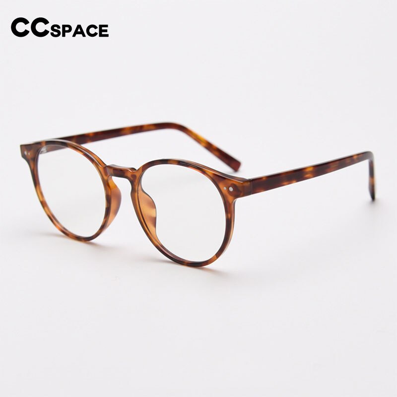 CCspace Unisex Full Rim Round Tr 90 Titanium Eyeglasses 55868 Full Rim CCspace