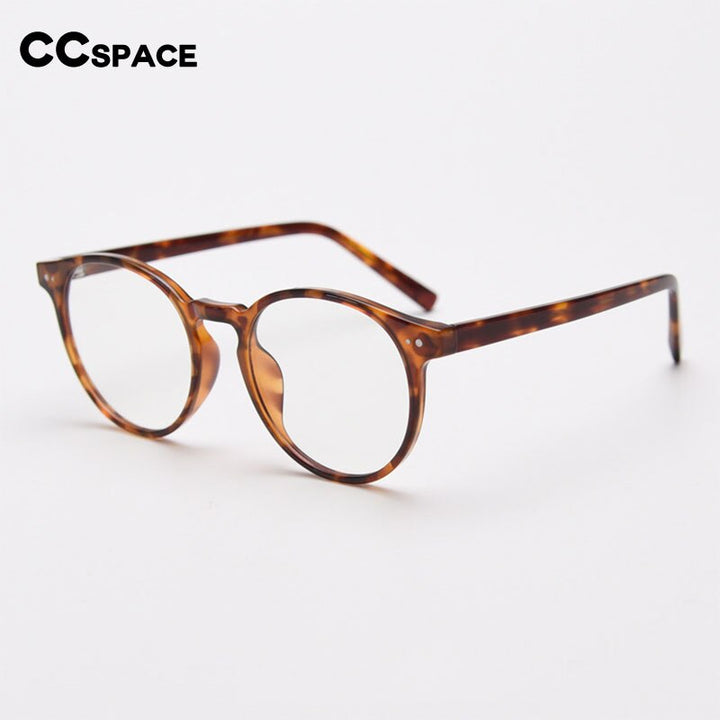 CCspace Unisex Full Rim Round Tr 90 Titanium Eyeglasses 55868 Full Rim CCspace