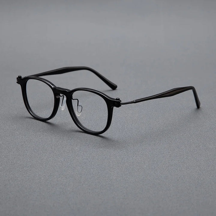 Black Mask Unisex Full Rim Square Acetate Eyeglasses 0265585 Full Rim Black Mask Black
