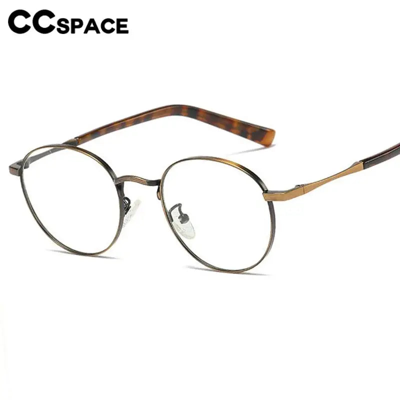 CCSpace Unisex Full Rim Oval Alloy Acetate Eyeglasses 57243 Full Rim CCspace   