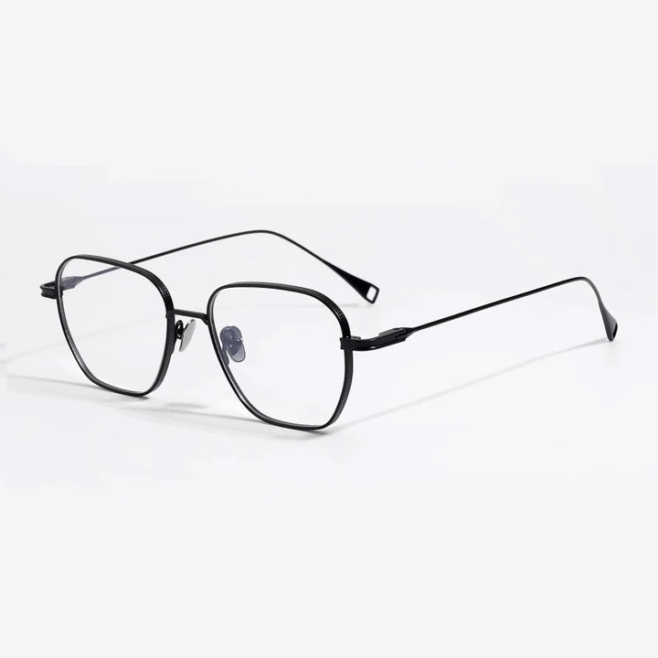 Black Mask Unisex Full Rim Square Titanium Eyeglasses 49013