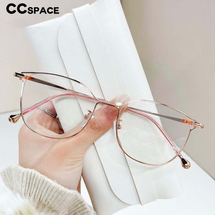 CCspace Unisex Full Rim Square Cat Eye Alloy Eyeglasses 55895 Full Rim CCspace