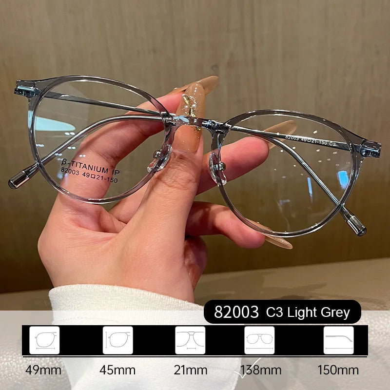 Gmei Women's Full Rim Oval Square Tr 90 β Titanium Eyeglasses 82003