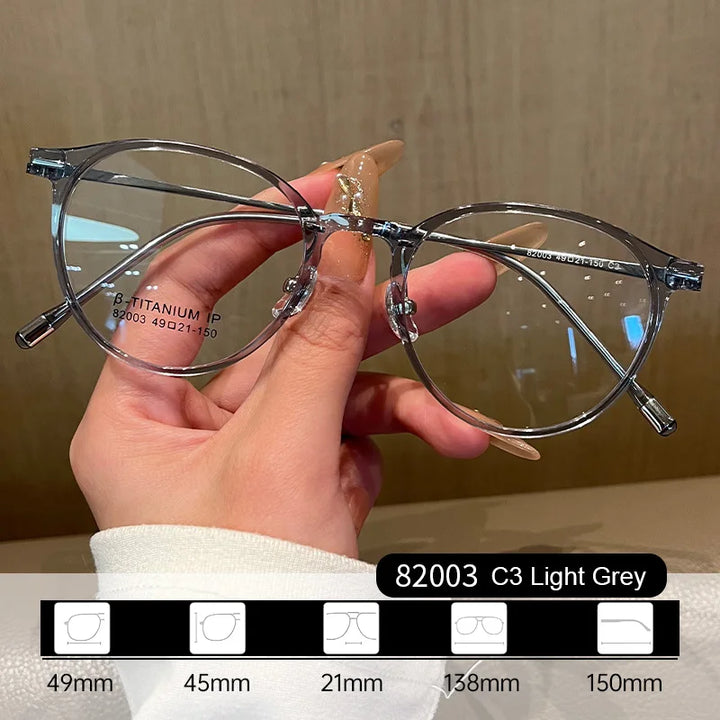 Gmei Women's Full Rim Oval Square Tr 90 β Titanium Eyeglasses 82003