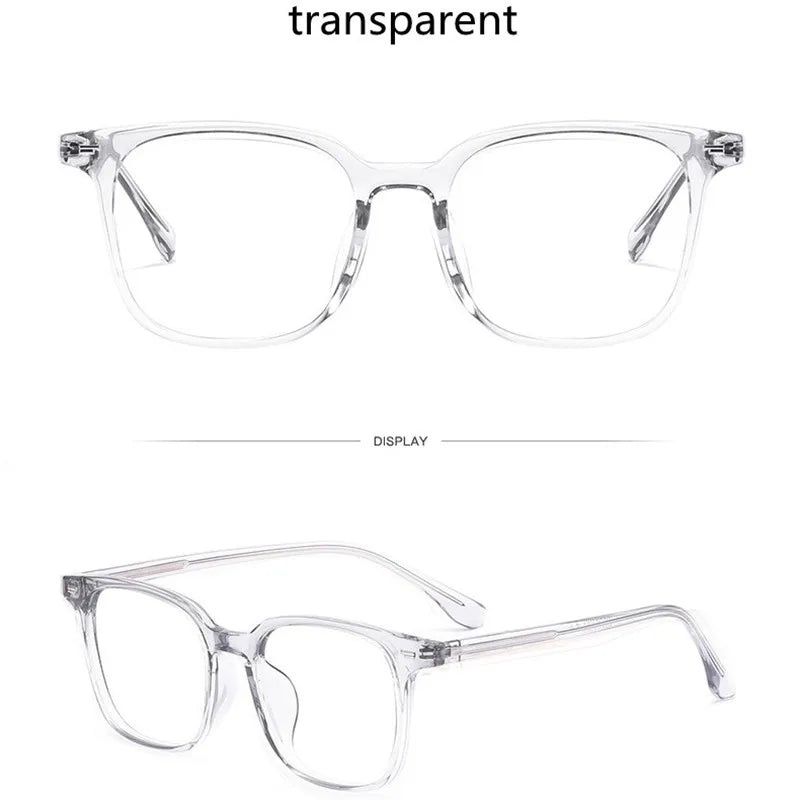 Kocolior Unisex Full Rim Square Acetate Alloy Hyperopic Reading Glasses 6005 Reading Glasses Kocolior Transparent China 0