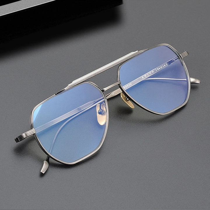 Black Mask Unisex Full Rim Oval Double Bridge Titanium Eyeglasses Jr39 Full Rim Black Mask