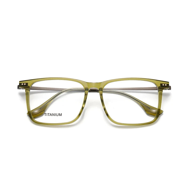 Nobler Unisex Full Rim Square Acetate Titanium Eyeglasses 396102