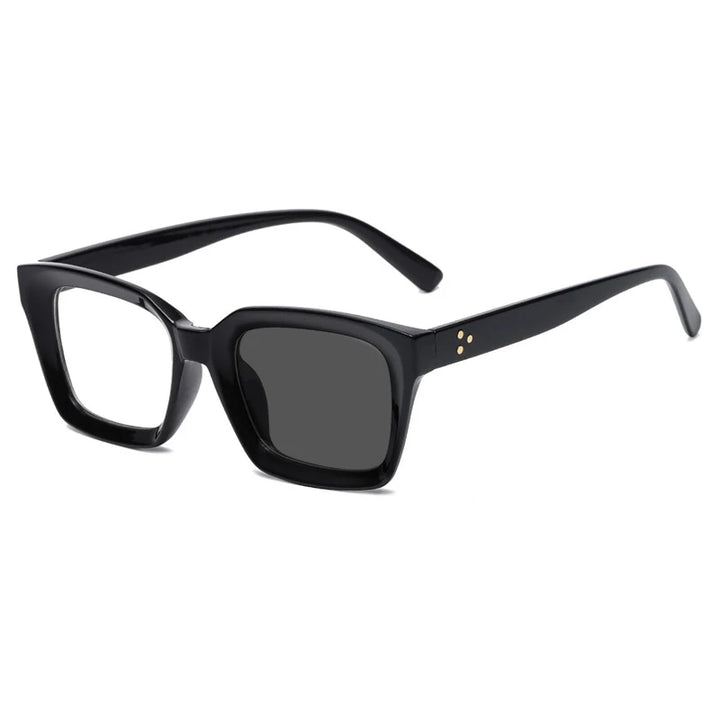 Kocolior Unisex Full Rim Square Acetate Hyperopic Reading Glasses 4913 Reading Glasses Kocolior Photochromic Black China 0