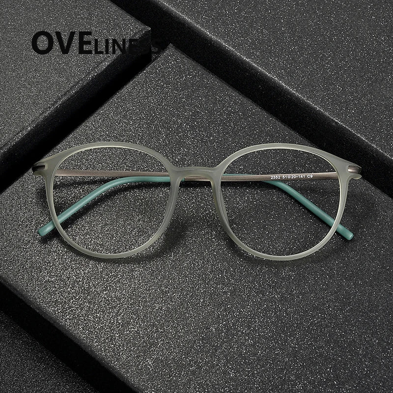 Oveliness Women's Full Rim Round Acetate Titanium Eyeglasses 72352 Full Rim Oveliness