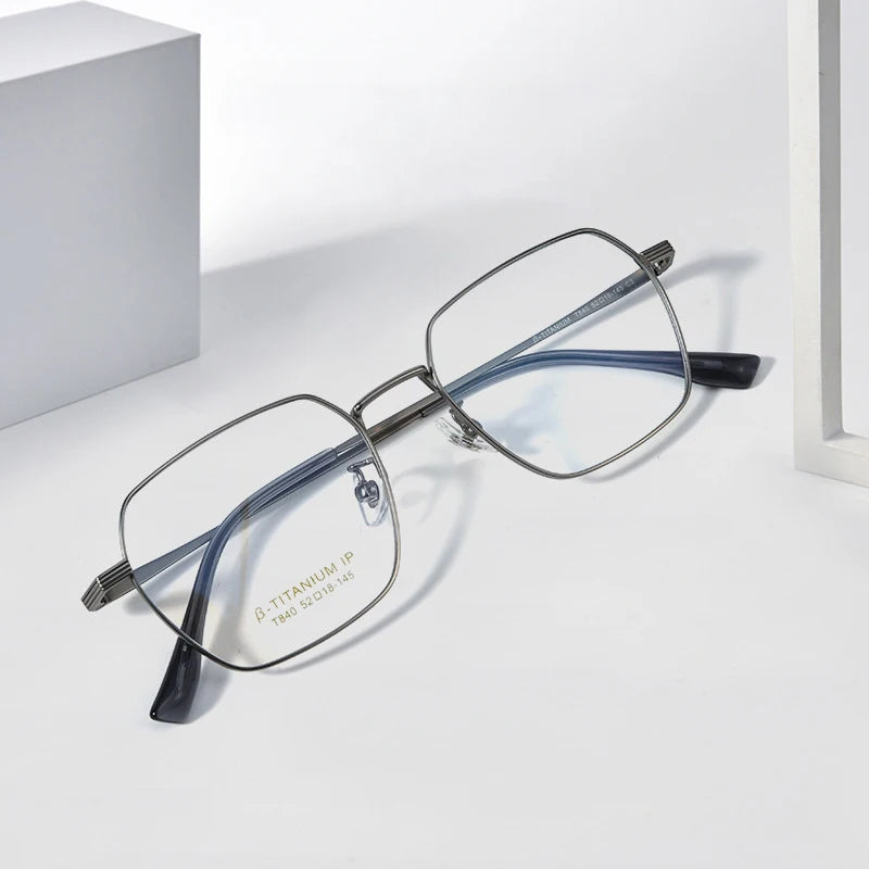 Gmei Unisex Full Rim Polygon Titanium Eyeglasses T840 Full Rim Gmei Optical