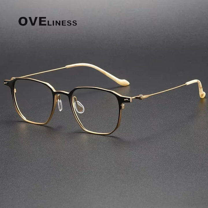 Oveliness Unisex Full Rim Square Titanium Eyeglasses 202317