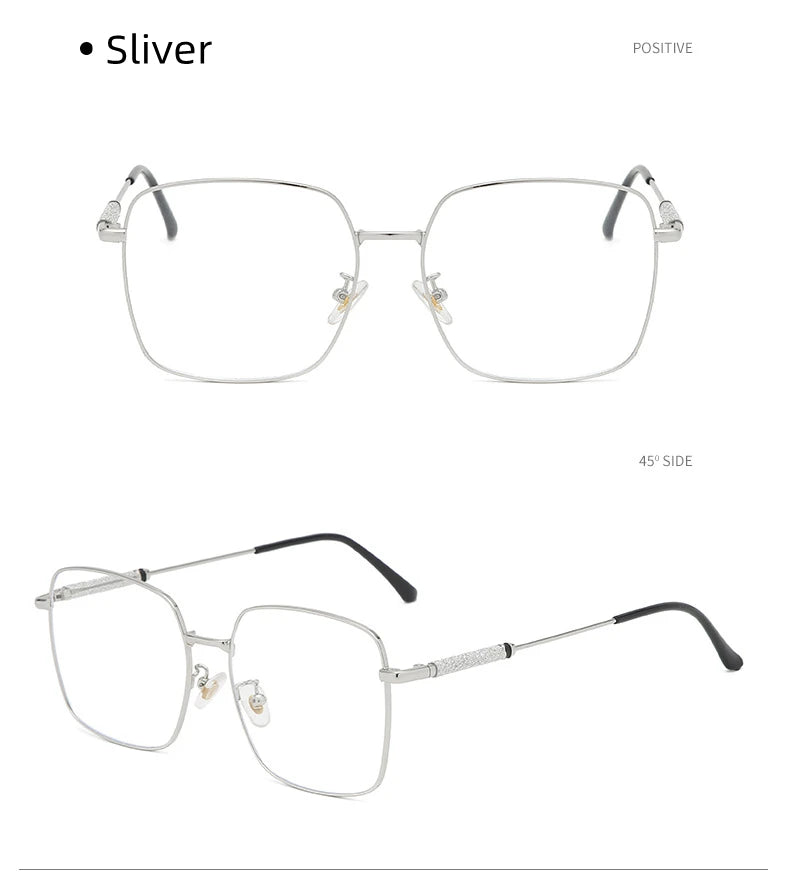 Kocolior Mens Full Rim Large Square Alloy Reading Glasses 8960 Reading Glasses Kocolior