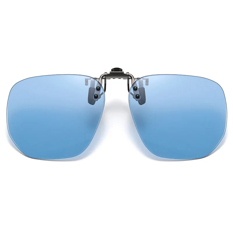 Vicky Unisex Rimless Round Tr 90 Alloy  Polarized Clip On Sunglasses V001 Clip On Sunglasses Vicky change color blue