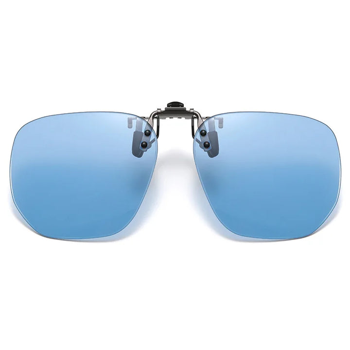 Vicky Unisex Rimless Round Tr 90 Alloy  Polarized Clip On Sunglasses V001 Clip On Sunglasses Vicky change color blue