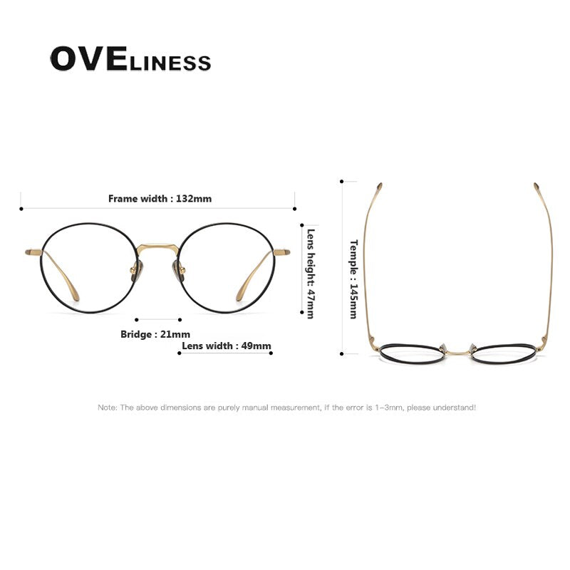 Oveliness Unisex Full Rim Round Titanium Eyeglasses 4921145 Full Rim Oveliness   