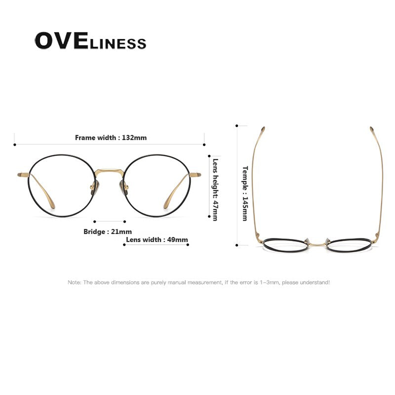 Oveliness Unisex Full Rim Round Titanium Eyeglasses 4921145 Full Rim Oveliness