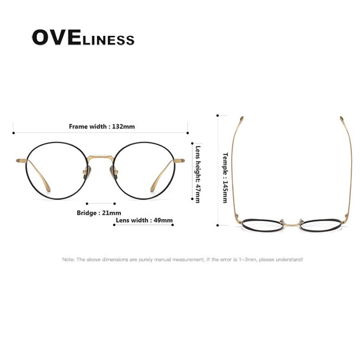Oveliness Unisex Full Rim Round Titanium Eyeglasses 4921145 Full Rim Oveliness