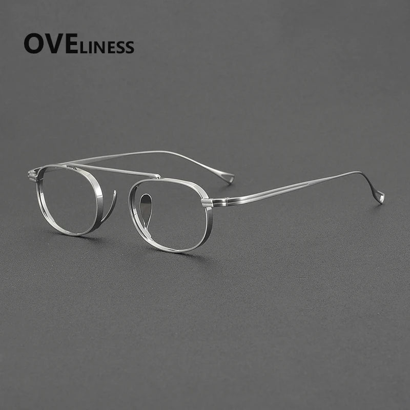 Oveliness Unisex Full Rim Square Double Bridge Titanium Eyeglasses 99504