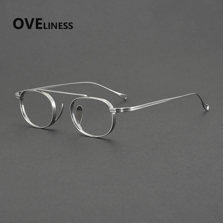 Oveliness Unisex Full Rim Square Double Bridge Titanium Eyeglasses 99504