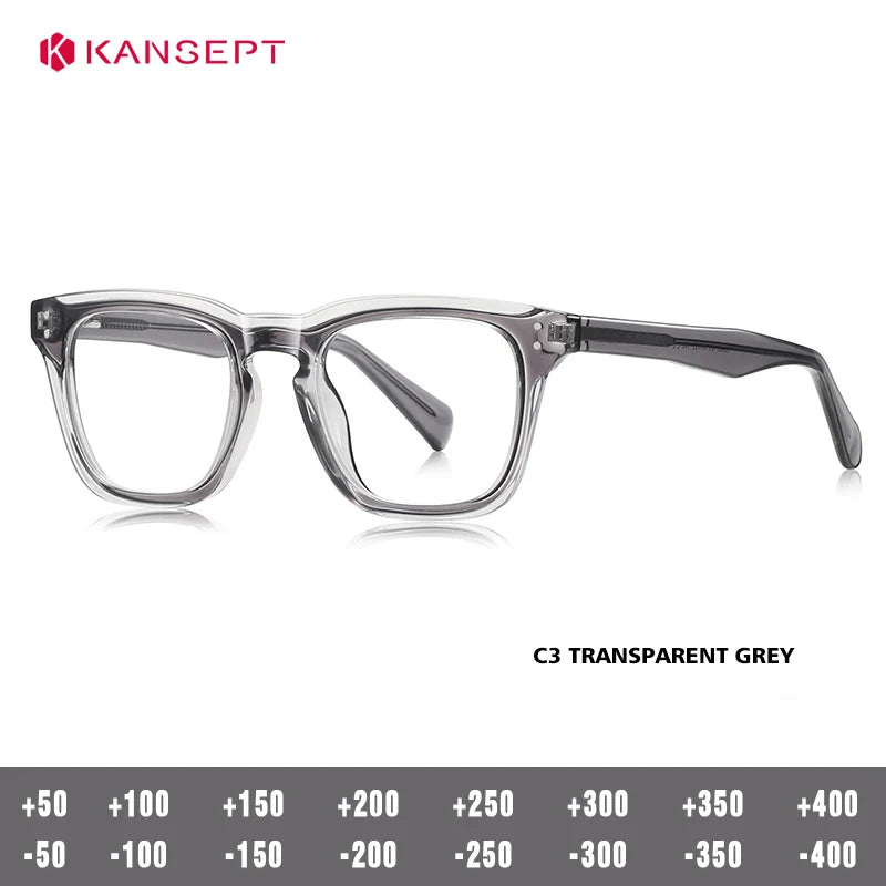 Kansept Unisex Full Rim Square Tr 90 Alloy Reading Glasses 67022