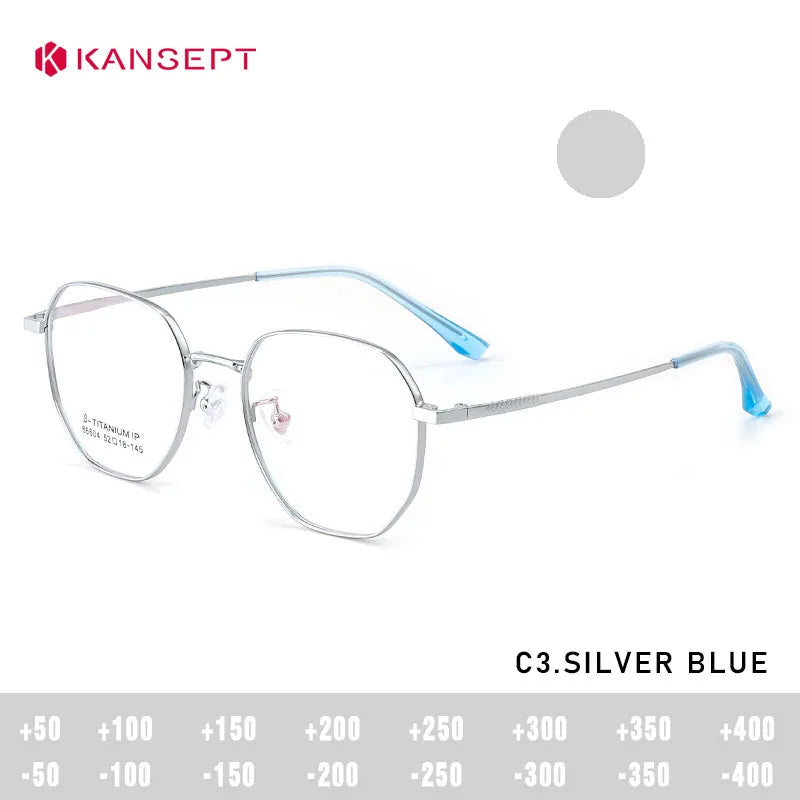 Kansept Women's Full Rim Flat Top Polygon Titanium Reading Glasses 486604