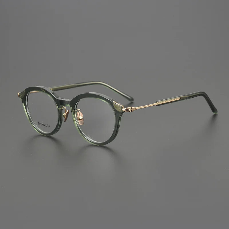 Hewei Unisex Full Rim Oval Square Titanium Acetate Eyeglasses 482141 Full Rim Hewei C1 CHINA