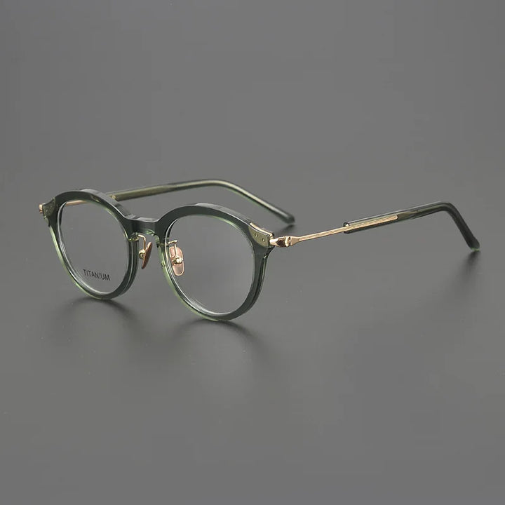 Hewei Unisex Full Rim Oval Square Titanium Acetate Eyeglasses 482141 Full Rim Hewei C1 CHINA