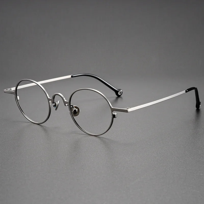 Kocolior Unisex Full Rim Round Titanium Eyeglasses K2480 Full Rim Kocolior Gun