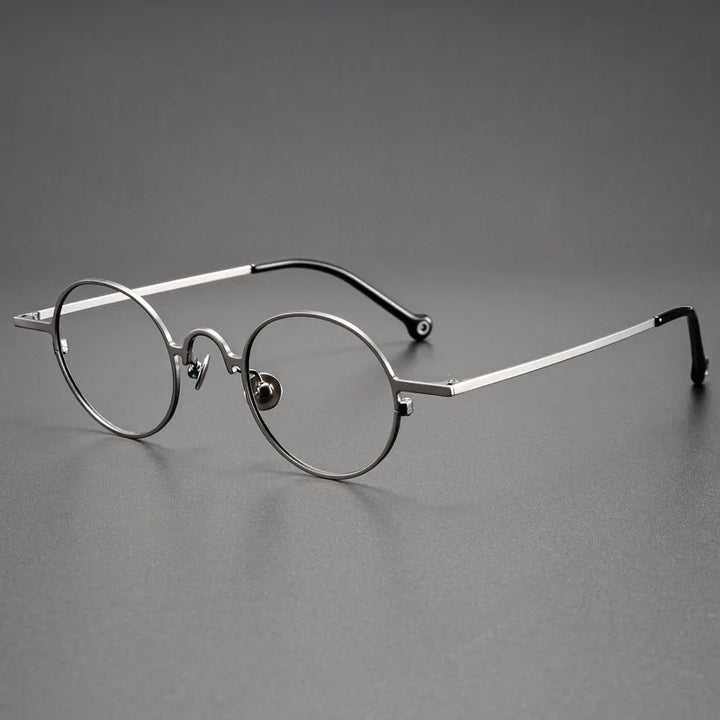 Kocolior Unisex Full Rim Round Titanium Eyeglasses K2480 Full Rim Kocolior Gun