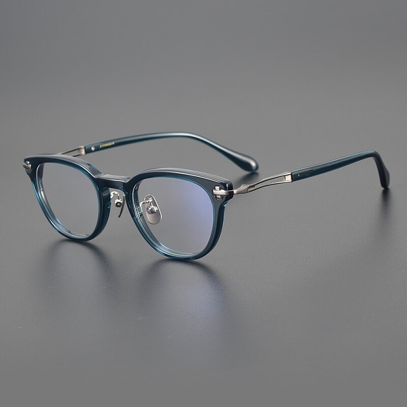 Gatenac Unisex Full Rim Square Acetate Titanium Gxyj1121 Full Rim Gatenac Blue