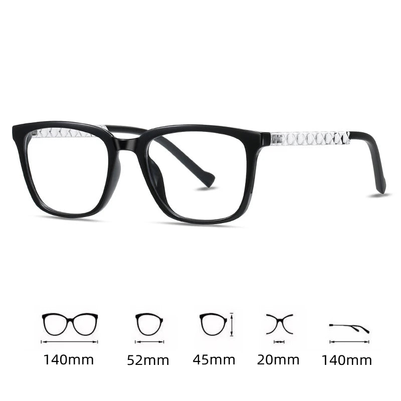 Kocolior Unisex Full Rim Square Acetate Alloy Reading Glasses 70017