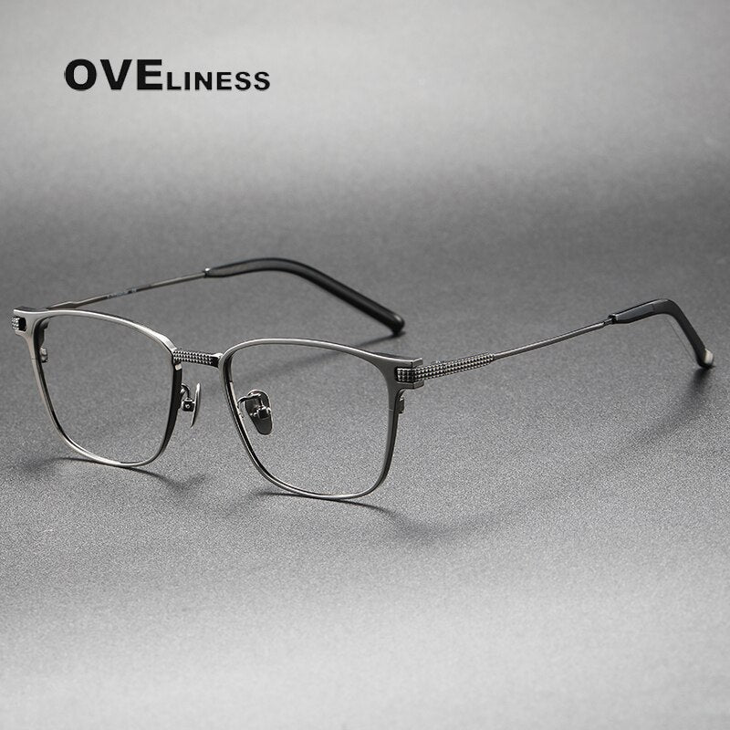 Oveliness Unisex Full Rim Square Titanium Eyeglasses 390 Full Rim Oveliness gun