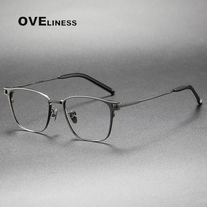Oveliness Unisex Full Rim Square Titanium Eyeglasses 390 Full Rim Oveliness gun