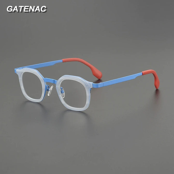 Gatenac Women's Full Rim Square Acetate Titanium Eyeglasses G85893