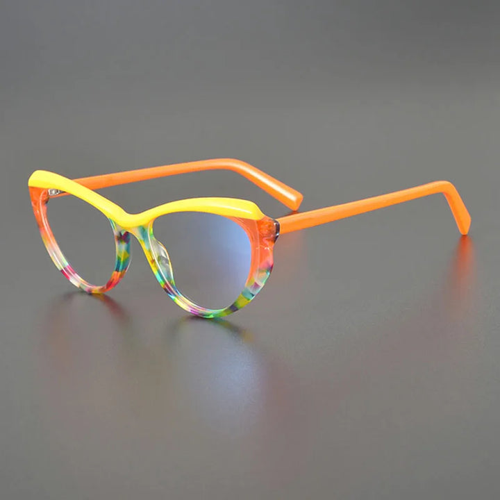 Nobler Unisex Full Rim Wide Edge Cat Eye Acetate Eyeglasses P007 Full Rim Nobler C4