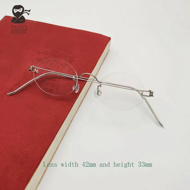 Yujo Unisex Rimless Oval Stainless Steel Custom Eyeglasses Y4233 Rimless Yujo