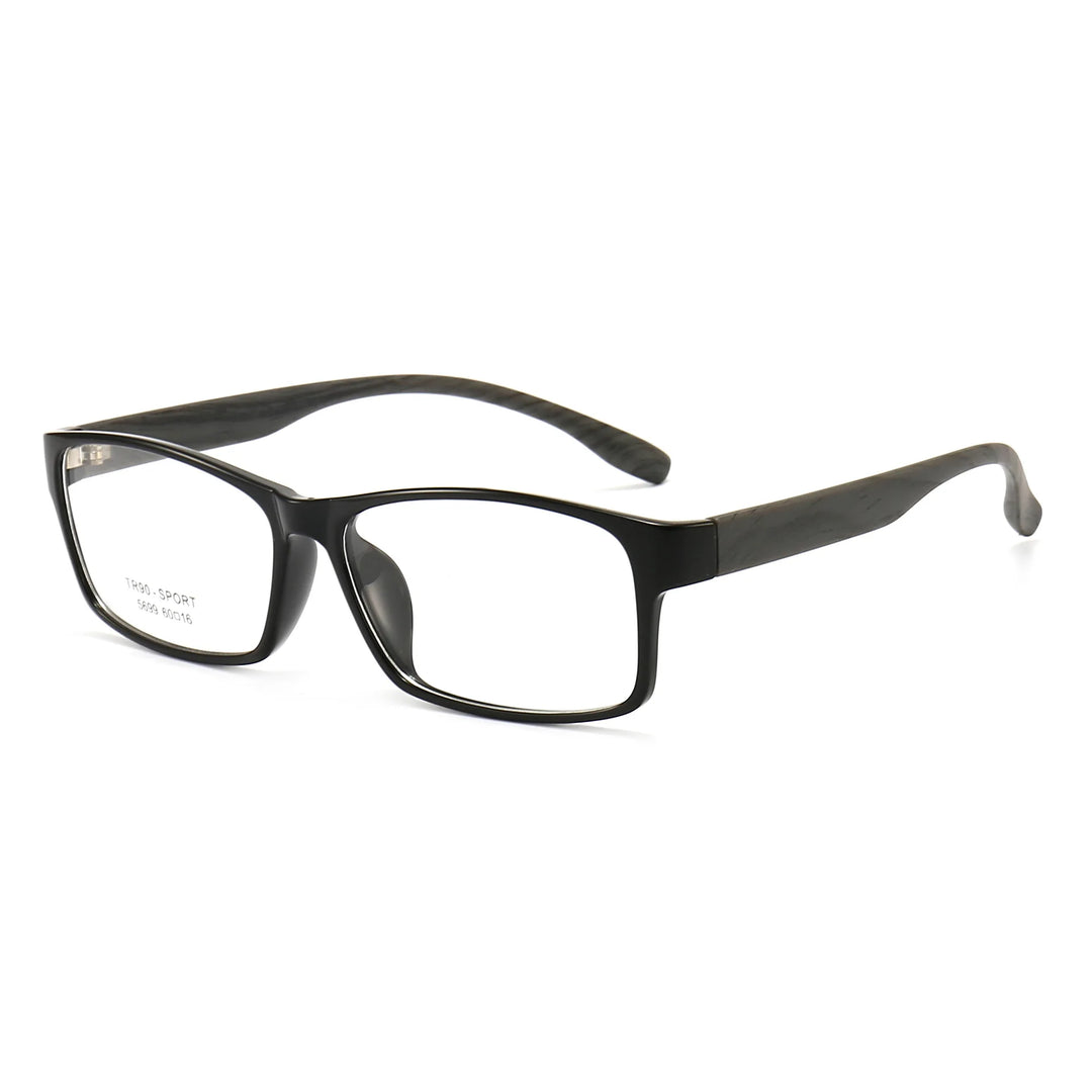 Cubojue Unisex Full Rim Oversized Square Plastic Reading Glasses 5699 Reading Glasses Cubojue black grey 0 