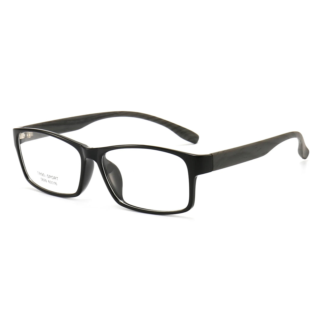 Cubojue Unisex Full Rim Oversized Square Plastic Reading Glasses 5699 Reading Glasses Cubojue black grey 0