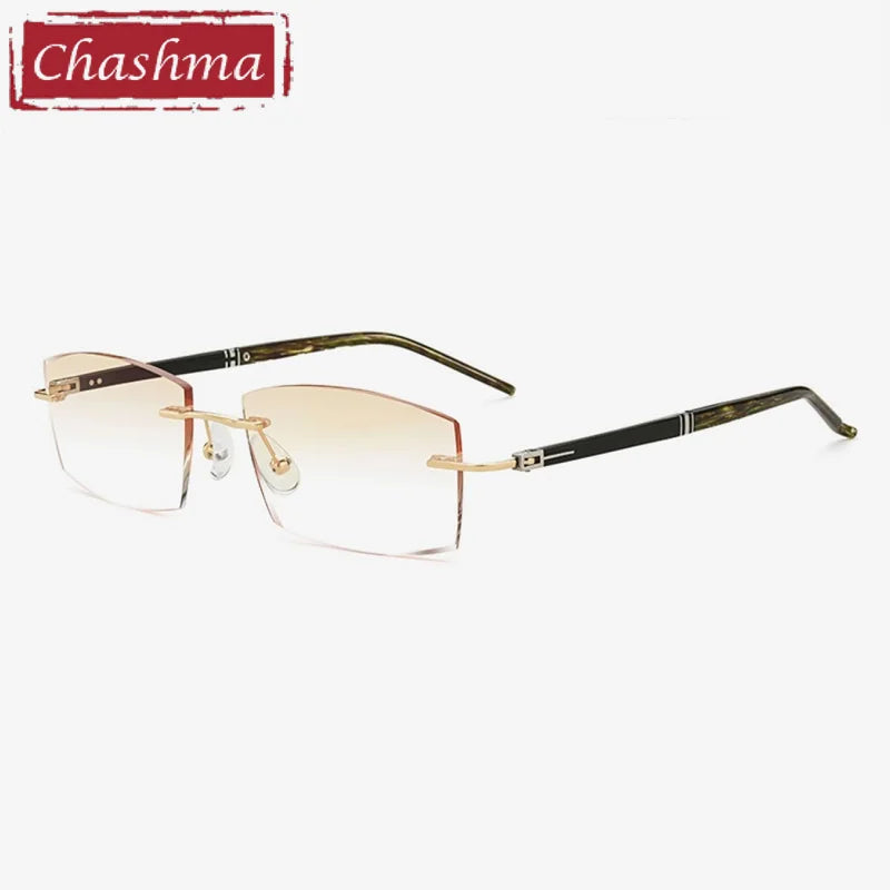 Chashma Men's Rimless Square Titanium Eyeglasses 52056